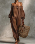 Fenny -- Strapless jumpsuit met mouwen