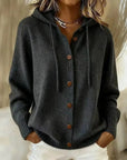 Marjolijn | Gebreid vest met capuchon en knopen