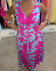 Regina - Mouwloze Midi Jurk met V-Hals Elastische Taille