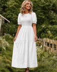 Jolie - Maxi Jurk met pofmouwen en hoge taille