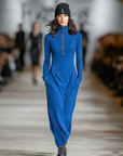 Lies | Maxi-jurk met hoge hals en zachte afwerking
