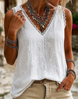 Marjet | Kanten Tanktop met V-hals