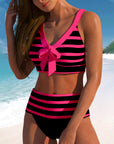 By Esmee® | Gestreepte Bikini met Hoge Taille
