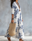 Suzanne - Bohemian maxi jurk met Knopen