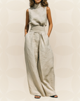 Naomi - Minimalistische tanktop en brede broek set