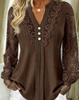 Madelief | Geplooide blouse met kanten mouwen