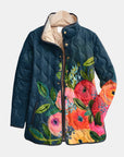 Camille | Gequilte Jas met Geschilderde Bloemen