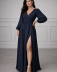 Sophia - Elegante maxi Jurk met V-hals en hoge split