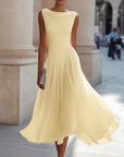 Midi-jurk van chiffon met gedrapeerde halslijn