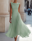 Midi-jurk van chiffon met gedrapeerde halslijn