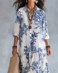 Suzanne - Bohemian maxi jurk met Knopen