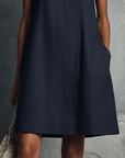 Hanny | Mouwloze Mini Jurk met Zakken