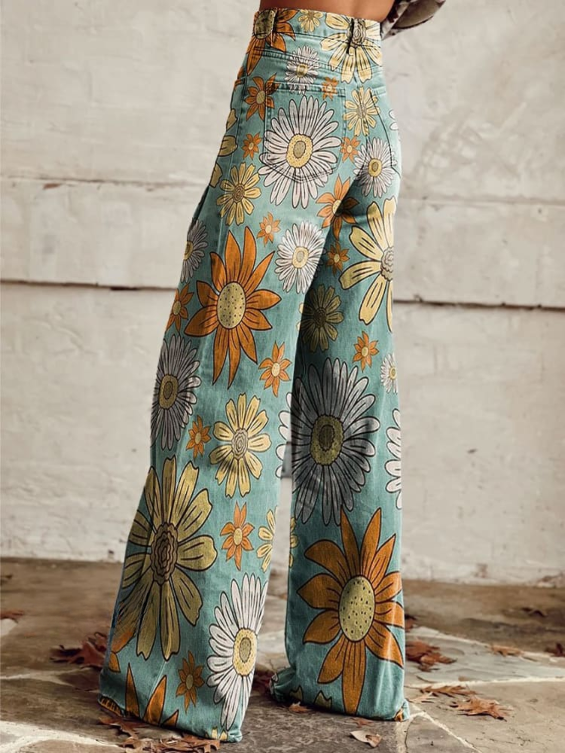 Vrouwen hoog getailleerde wijde pijpen broek zomer casual flowy palazzo broek bloemenprint strandbroek met zak kopen vanaf een prijs van 50