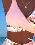 Bikini Contrast Bloemenpatroon Gesplitst