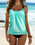 Augustus - Effen Tankini met Luipaardpatroon