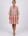 Maelle | Jurk met V-hals en geometrische print, knielengte