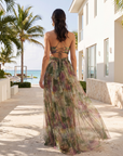 Dayana – Maxi Jurk met Knoopsluiting aan de Voorkant