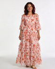Rosalie | Maxi-jurk met Bloemenprint en Schouderloze Mouwen