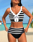 By Esmee® | Gestreepte Bikini met Hoge Taille