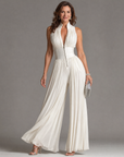 Priscilla | Plissé Jumpsuit met Halterhals
