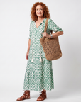 Ilara | Patroon V-hals Tassel Midi-jurk