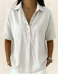 Sonja - Blouse met kraag en knoopdetail