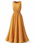 Anne - Polkadot Jurk met Tijdloze Print