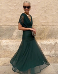 Luisa | Elegante lange feestjurk met V-hals
