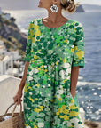Ilse | Lichte, losse midi-jurk met bloemenprint
