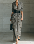 Kelly - Lange plissé jurk
