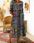 Manuela | Geprinte Jurk met Etnisch Patchwork