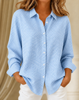 Linde | Blauw wit geruite blouse