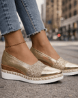Ida | Luxe Glitter Wedge Sneakers