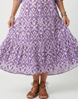 Penelope | Geprinte Tassel Tie Midi Jurk