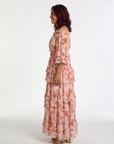 Rosalie | Maxi-jurk met Bloemenprint en Schouderloze Mouwen