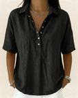 Sonja - Blouse met kraag en knoopdetail