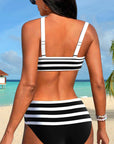 By Esmee® | Gestreepte Bikini met Hoge Taille