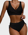 Helena - Hoge Taille Bikin met Kruis Top