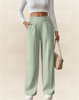 Anita - Fijne rechte Casual broek met mooie details