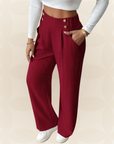 Anita - Fijne rechte Casual broek met mooie details