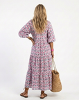 Mireya | Midi-jurk met lange mouwen en geometrische print