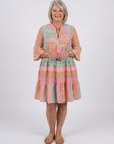 Maelle | Jurk met V-hals en geometrische print, knielengte