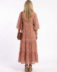 Amara | Midi jurk met V-hals en geometrisch patroon