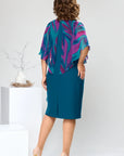 Jolanda - Chique knielange Chiffon Jurk