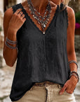 Marjet | Kanten Tanktop met V-hals