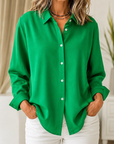 Marguerite™ | Klassieke Effen Blouse met Knopen aan de Voorkant