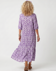 Penelope | Geprinte Tassel Tie Midi Jurk