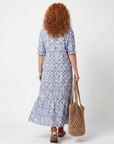 Ottoline | Tassel Tie Neck Gedrukt Midi-jurk