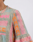 Maelle | Jurk met V-hals en geometrische print, knielengte