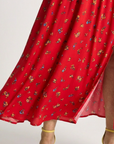 Delphine | Midi-jurk met vierkante halslijn en bloemenpatroon